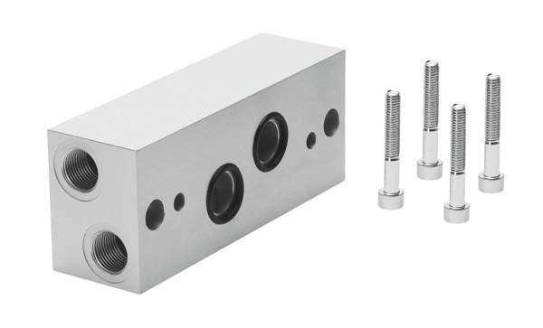 Festo NAW-3/8-NPT-2E Manifold sub-base with angled connections 30436 incl VAT