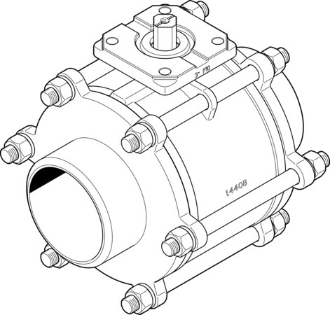 Festo VZBA-4"-WW-63-T-22-F10-V4V4T Ball valve 1686705 incl VAT