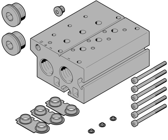 Festo VABM-B10-30E-N34-6-P3 Manifold block 8026408 incl VAT