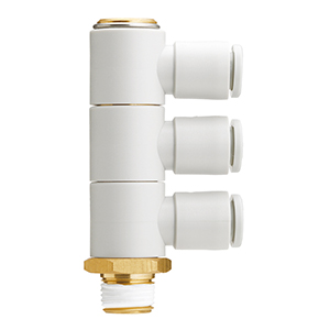 SMC KQ2VT10-03AS BRASS FITTING, 3/8 MALE THREAD, Ø 10 TUBE Pack of 5 incl VAT